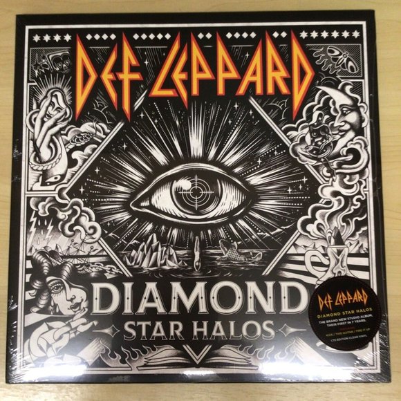 Def Leppard Diamond Star Halos 2-LP ~ Ltd Ed Colored Vinyl (Clear) ~ New/Sealed! - Picture 2 of 3
